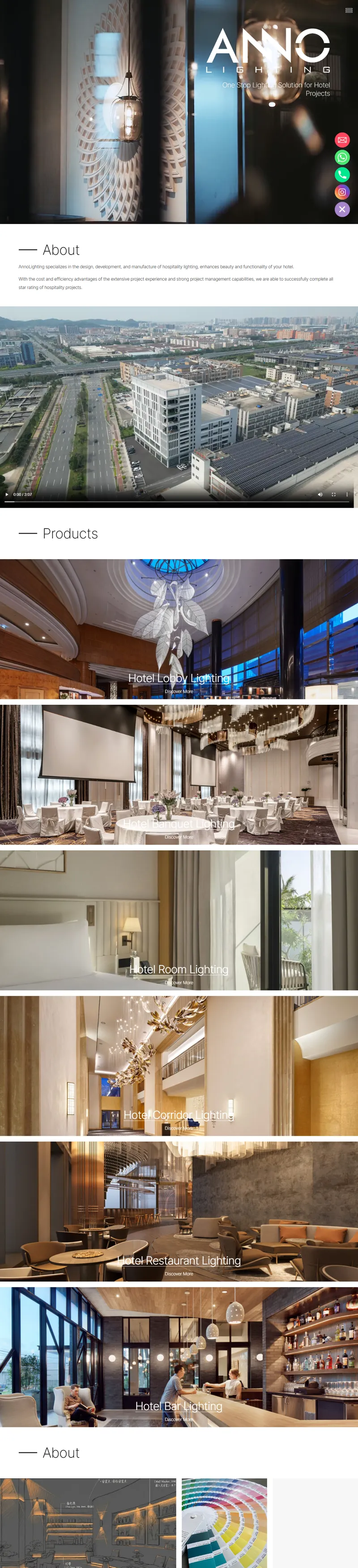 One-Stop Hotel Lighting Solutions & Manufacturing - AnnoLighting 网页长截图