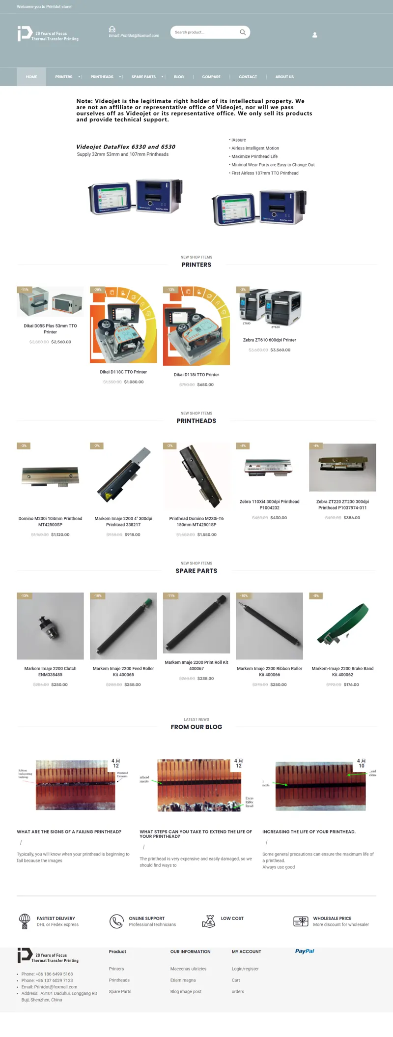 printdot shop – Videojet printheads 网页长截图